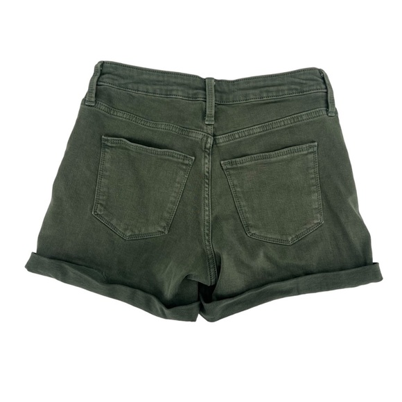 Universal Thread Green High Rise Midi Cuffed Hem Jean Shorts Size 0 Women’s - Picture 3 of 6